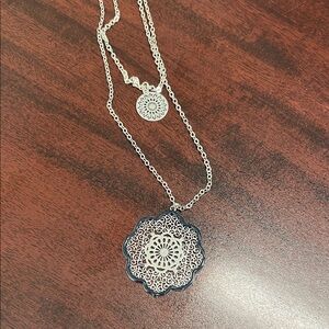 Thalia  Sodi Elegant Silver Pendant Necklace - double strand. New